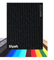 BEYLİNİ Halıfleks Zemin Yer Kaplama 3 mm Kalınlığında Rip Halı Duvardan Duvara Halıflex Organizasyon Davet (Siyah)