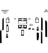 Meriç® Chevrolet Captiva Ön Torpido Kaplama Maun 19 Parça 2007-2012 (Piano Black)