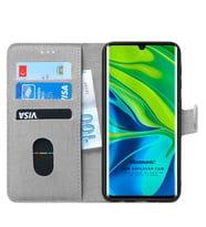Microsonic Xiaomi Mi Note 10 Kılıf Fabric Book Wallet (Gri)