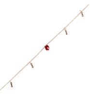 925 Ayar Gümüş Garnet Taşlı Minik Sonsuzluk Modeli Halhal (Rose)