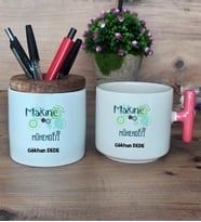 Makine Mühendisi Hediye Sepeti Kupa Bardak T Kulplu, Kalemlik Hediyeleri Mühendisler Günü Hediyesi (Model 4)
