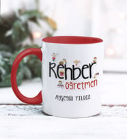 Rehber Öğretmeni Tasarımlı Kişiye Özel Kupa Bardak (Kırmızı)