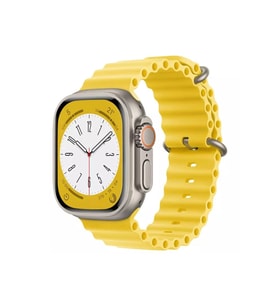Apple Watch Ultra 49mm Uyumlu Ocean Kordon Silikon Kayış (Sarı)