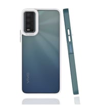 Vivo Y20S Kılıf Zore Mima Kenarları Renkli Silikon Kılıf (Koyu Yeşil)
