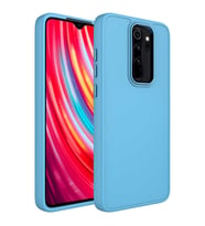 Xiaomi Redmi Note 8 Pro Kılıf Metal Çerçeve Lansman Silikon Kapak (Mavi)