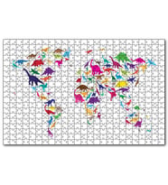 Cakapuzzle Dinozorlardan Oluşan Dünya Haritası  Puzzle Yapboz MDF (Ahşap) (1000 Parça)