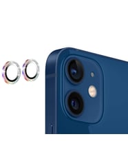 Apple iPhone 12 CL-06 Renkli Taşlı Kamera Lens Koruyucu (Çok Renkli)