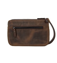 KANGAROO KINGDOM Hakiki Dana Deri Crazy Horse Koyu Taba Erkek Portföy & Clutch El Çantası 1285-ZKT (Koyu Kamel)