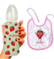 eJOYA Kişiye Özel Biberon Ve Önlük Bebek Hediye Seti 110150 (Pembe)