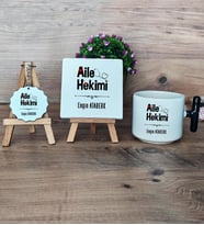 Aile Hekimi Hediye Seti Kupa Bardak T Kulplu, Dekoratif Taş, Anahtarlık Doktora Tıp Bayramı Hediyesi (Model 6)