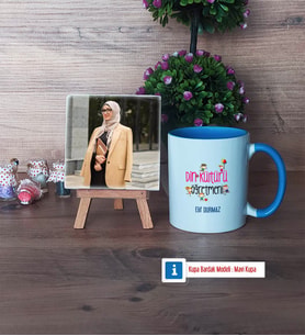 Din Kültürü Öğretmeni Fotoğraflı Dekoratif Taş, Kupa Bardak Beyaz Hediye (Model 4)