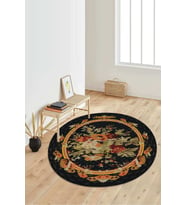Dijital Baskılı Kaymaz Taban Yıkanabilir Yuvarlak Salon Halısı Koridor Halısı Paspas NDY-HT-451 (Çok Renkli)