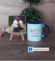 Anneye Hediye Fotoğraflı Dekoratif Taş, Kupa Bardak Beyaz Hediye (Model 3)