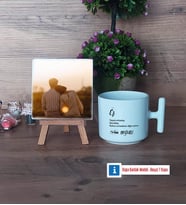 Eşe Hediye Fotoğraflı Dekoratif Taş, Kupa Bardak Beyaz Hediye (Model 12)