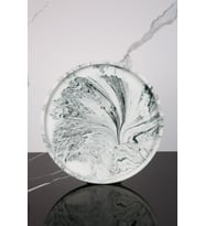 Mermer Desenli Sunum Tepsisi Yuvarlak Sunum Tabağı Sunumluk 28 Cm (Yeşil)