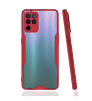 Oppo Reno 5 Lite Kılıf Parfe Kenarları Pastel Renk Silikon Kılıf (Kırmızı)