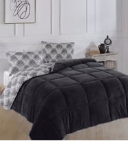 Formeya Çift Kişilik Lüx Wellsoft Yorgan Çift Taraflı Yastık Kılıflı 195x215 cm Yorgan + Yastık Kılıfı Set (Siyah)