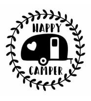 Happy Campers Sticker siyah 25x25 CM (Siyah-Siyah)