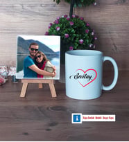 Sevgiliye Hediye Fotoğraflı Dekoratif Taş, Kupa Bardak Beyaz Hediye (Model 1)