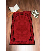 EVDEYA Dijital Baskılı Yıkanabilir Sade Desen Hediyelik Namazlık Seccade 70x130, SECCADE-39-GRİ, (Kırmızı)