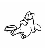 Komik Kedi Araba Sticker siyah 17x12 CM (Siyah)