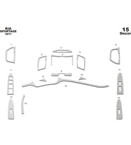 Meriç® Kia Sportage Ön Torpido Kaplama Maun 15 Parça 2011-2016 (Alüminyum)