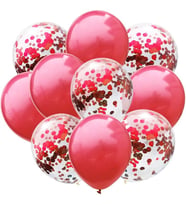 Sürpriz Uçan Konfetili Balon 50 Adet (Kırmızı)