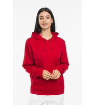 Süperlife Kadın Kapşonlu Regular Fit İnce Sweatshirt spr21k55 (Kırmızı)