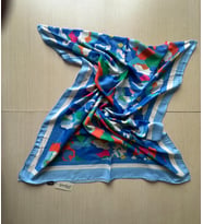 İpekal Exclusive Batik Desenli Pamuklu Şal 70x180 (Mavi-Krem)