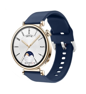 Sneezy Huawei Watch GT4 41mm İle Uyumlu 18mm PureLux Soft Tokalı Silikon Kordon (Lacivert)