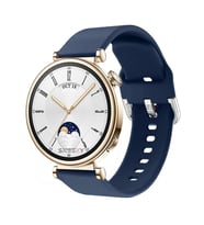 Sneezy Huawei Watch GT4 41mm İle Uyumlu 18mm PureLux Soft Tokalı Silikon Kordon (Lacivert)