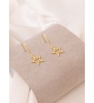 925 AYAR GÜMÜŞ SALLANTILI YILDIZ KÜPE (Gold)