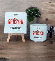 Optisyen Hediye Seti Kupa Bardak T Kulplu ve Dekoratif Taş Tıp Bayramı Hediyesi (Model 6)