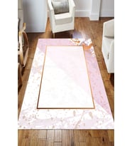 Dijital Kaymaz Taban Yıkanabilir Salon Halısı Mutfak Halısı Koridor Halısı Yolluk ND-HS-267 (Pembe)