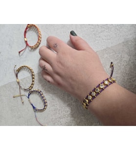 Miyuki Gold Taşlı Bileklik (Mor)