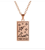 Kişiye Özel 925 Ayar Gümüş The Star Tarot Kolye (Rose)
