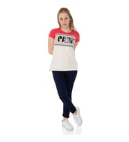 Toontoy  Kız Çocuk T-Shirt Paris Pul Nakış (Ekru)