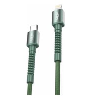 K599 Safe Flexible 3A Usb-C - Lightning Şarj Kablosu (Yeşil)