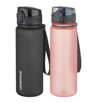 Uzspace 2'li Tritan Matara Seti 500 ml 14 Farklı Renk Seçeneği FiftyFifty (Siyah-Pudra)