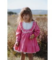 Bebek Kız Çocuk Doğum Günü Parti Düğün Elbise Astarlı Çocuk Giyim Bebek Giyim Kız ELBROBA (Koyu Pembe)