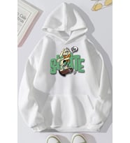 Unisex All Day Rabbit Baskılı Sweatshirt (A.Beyaz)