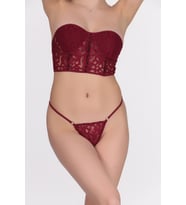 Miorre Balenli Fantezi Büstiyer Takım (Bordo)