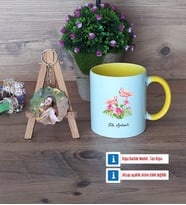 Flamingo Kupa Bardak Beyaz ve Fotoğraflı Ahşap Anahtarlık HediyeArkadaşa Doğum Günü Hediyesi (Model 7)