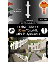 Uzunluk - Köşe - Kenar Tamamlama Çiti (50 Cm Yükseklik Çit ile Uyumludur) (Beyaz)