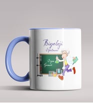 Kişiye Özel Biyoloji Öğretmeni Tasarımlı Siyah Renk Kupa Bardak 4 (Mavi)