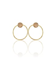 Kadir Jewellery 22 Ayar Altın Kaplama Kadın Halka Küpe -El İşçiliği Ve Hipoalerjenik Küpe (Turuncu)