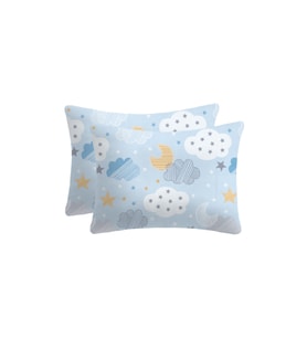 LİEF HOME AY VE BULUT DESENLİ BEBEK YASTIK KILIFI 6 FARKLI RENK SEÇENEĞİYLE / 35x45 ( 2 Adet ) (Mavi)