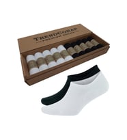 TrendCorap Premium Bambu Kadın Sneaker Görünmez Bilekte Spor Çorap 10 lu Kutu (Siyah - Beyaz)