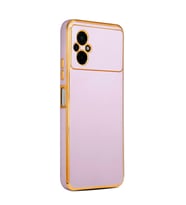 Xiaomi Poco M5 Kılıf Zore Bark Kenarları Altın Renk Kılıf (Lila)