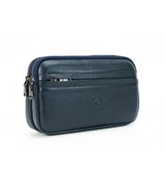 KANGAROO KINGDOM Hakiki Dana Deri Koyu Kahverengi Erkek Portföy & Clutch El Çantası 1530-K (Lacivert)